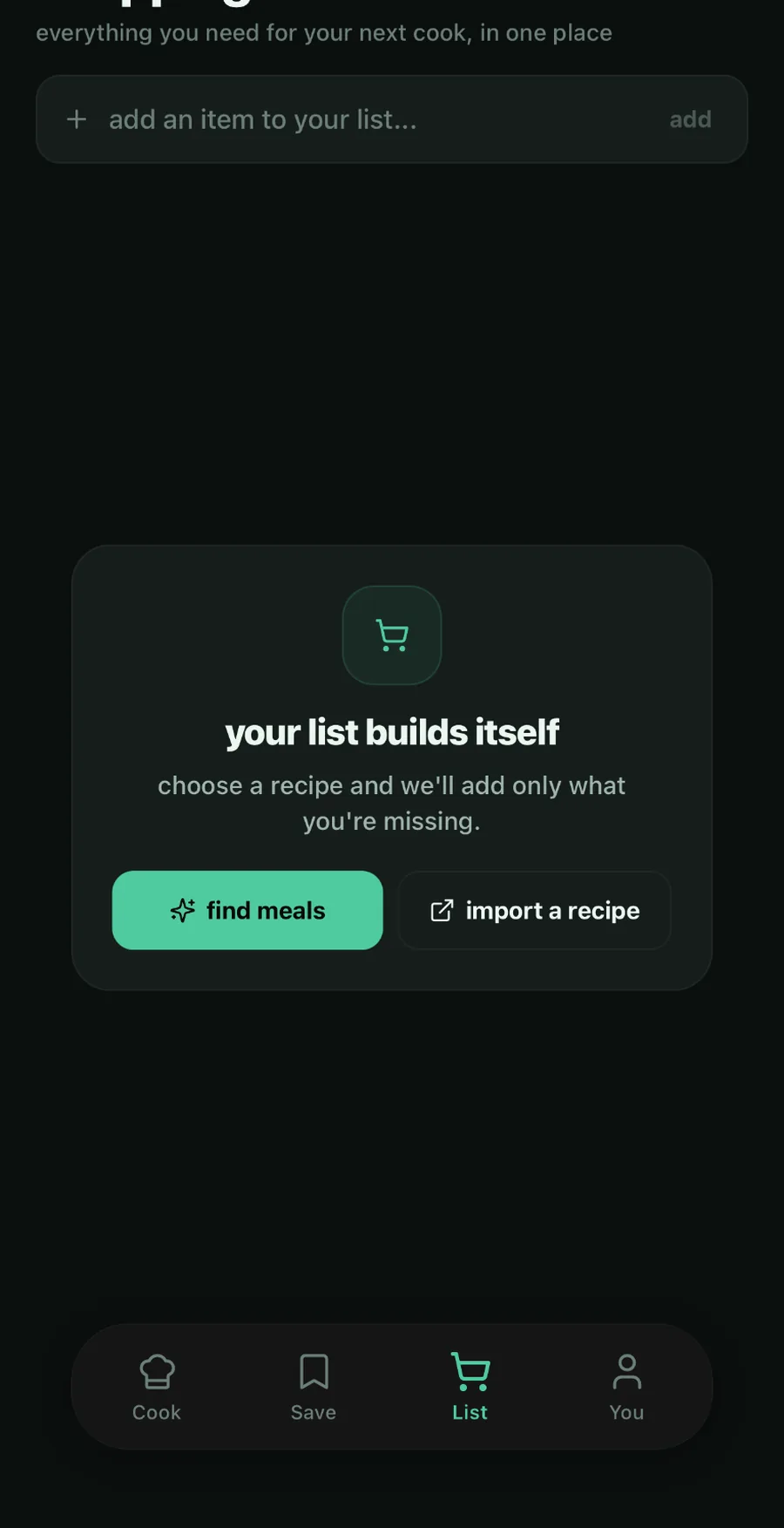Your shopping list builds itself